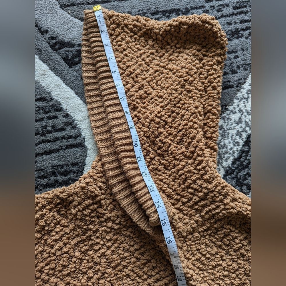 Zenana hoodie marshmallow sweater| ribbed cuffs and hem| popcorn knit size large - Picture 6 of 15